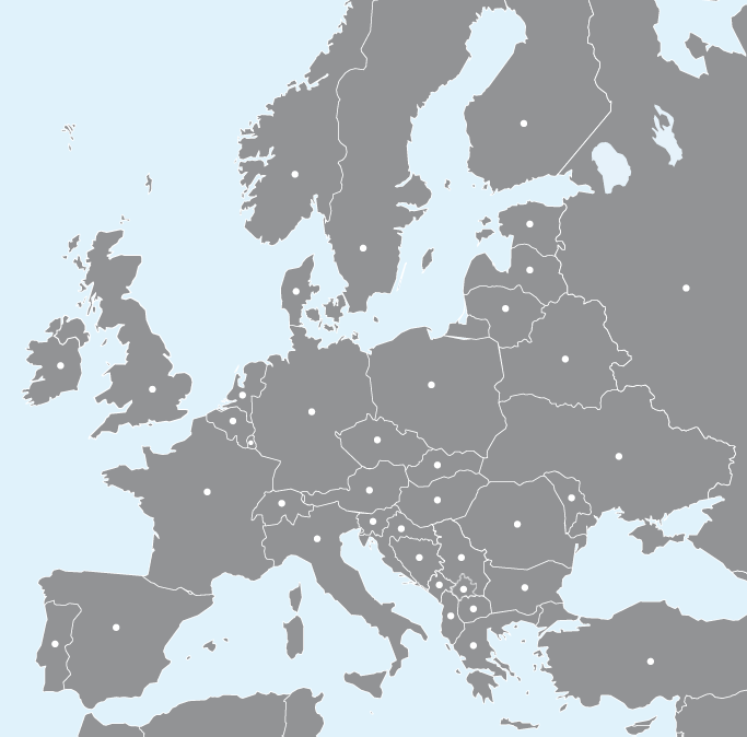 Europakarte-Laufzeiten